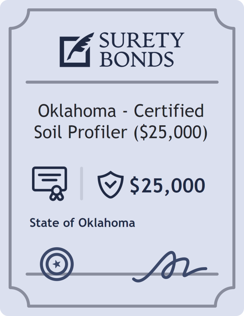 Surety bond badge for Oklahoma - Certified Soil Profiler ($25,000)
