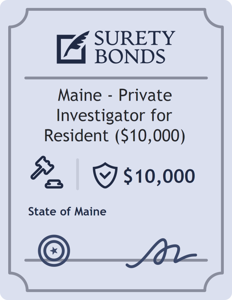 Surety bond badge for Maine - Private Investigator for Resident ($10,000)