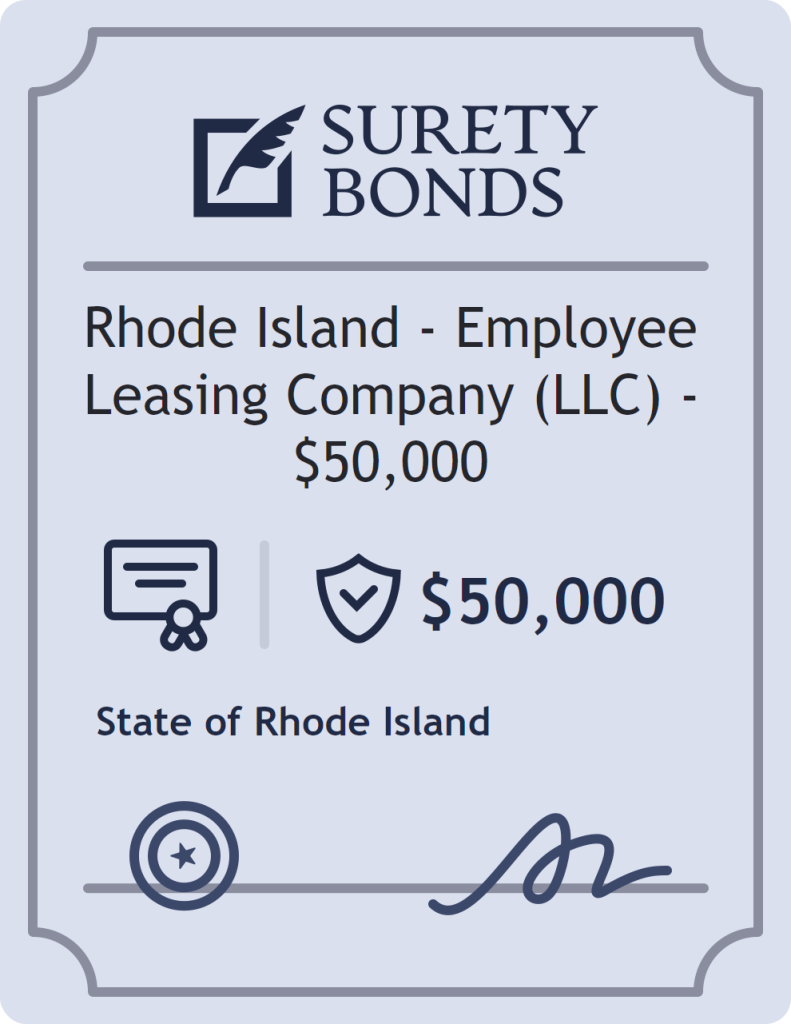 Surety bond badge for Rhode Island - Employee Leasing Company (LLC) - $50,000