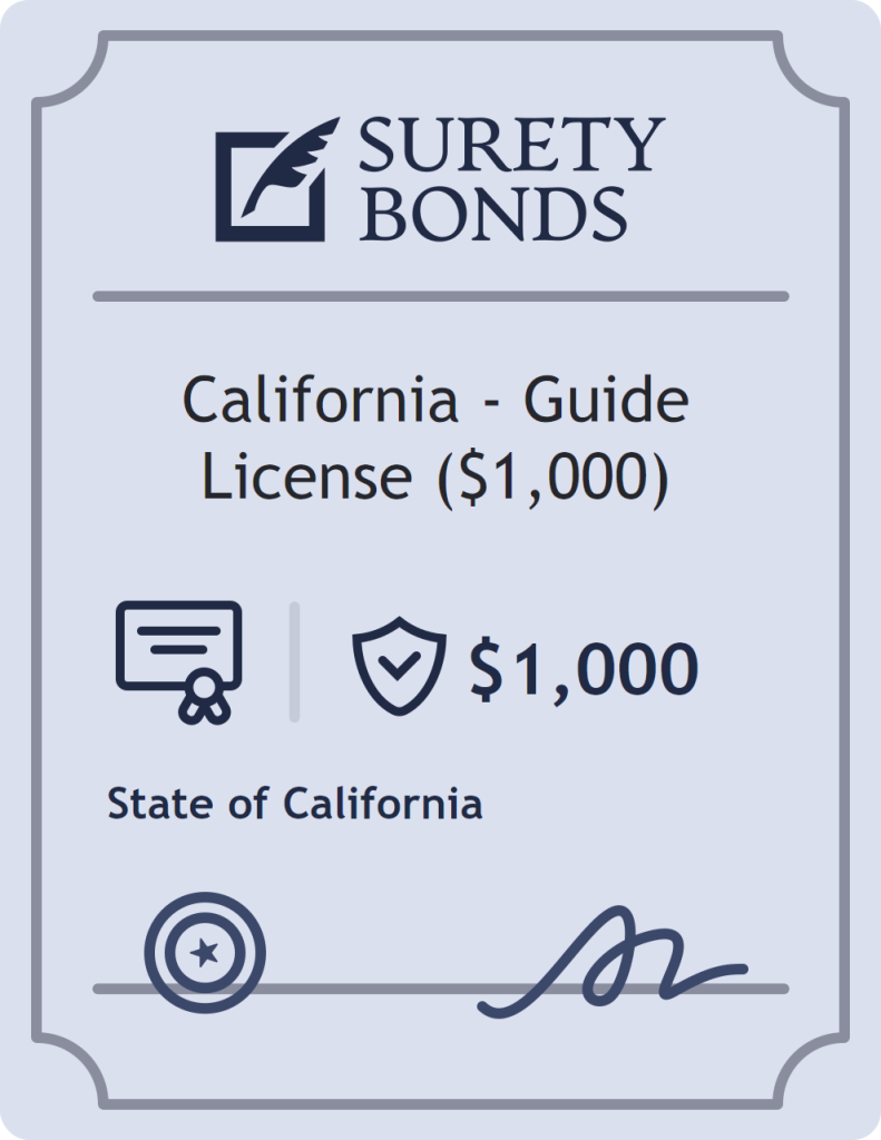 Surety bond badge for California - Guide License ($1,000)