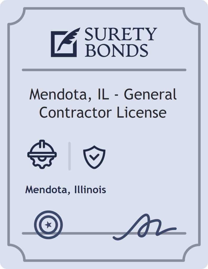 Surety bond badge for Mendota, IL - General Contractor License