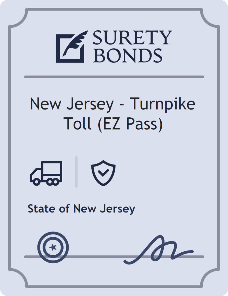 Surety bond badge for New Jersey - Turnpike Toll (EZ Pass)