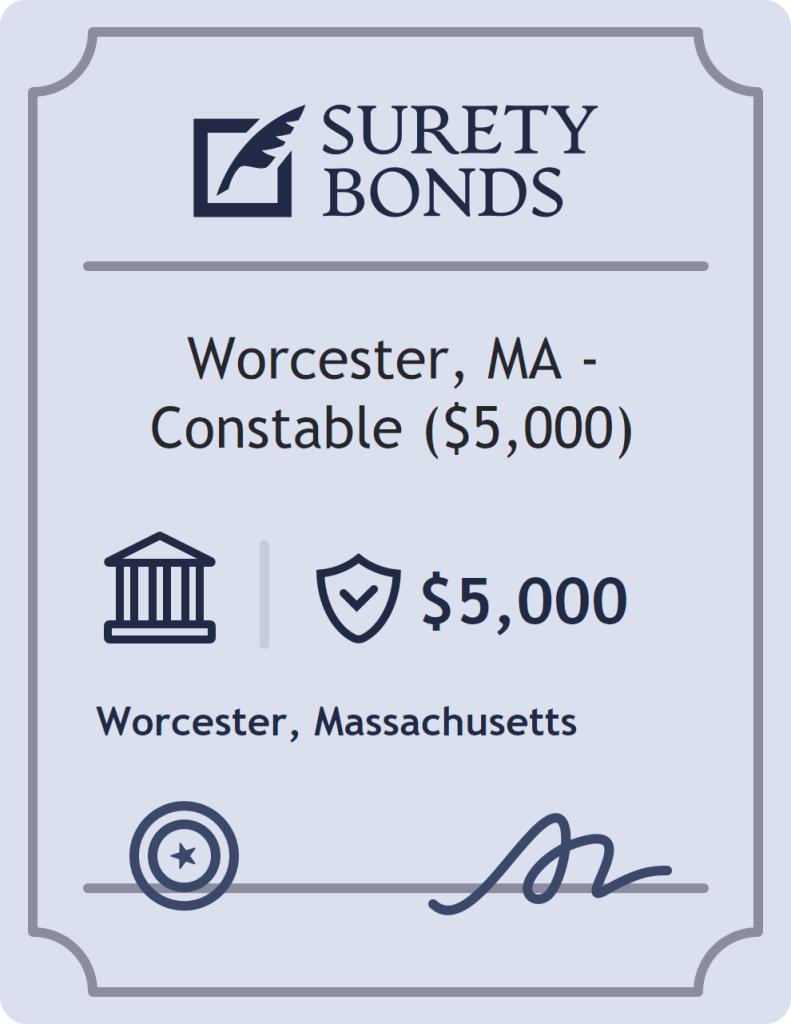 Surety bond badge for Worcester, MA - Constable ($5,000)