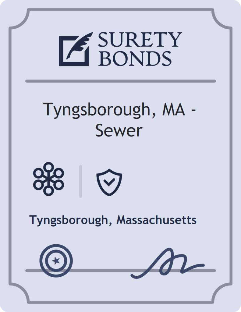 Surety bond badge for Tyngsborough, MA - Sewer