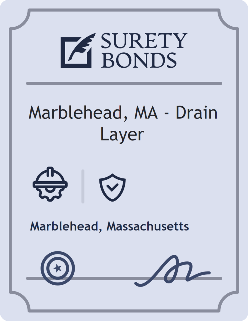 Surety bond badge for Marblehead, MA - Drain Layer