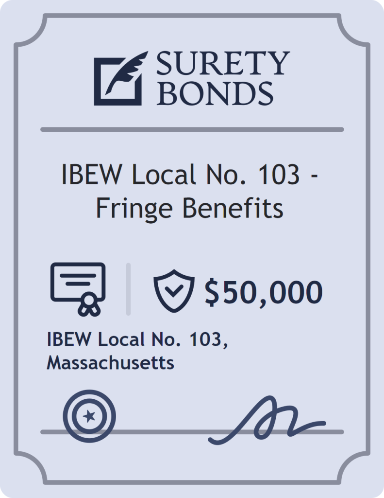 Surety bond badge for IBEW Local No. 103 - Fringe Benefits