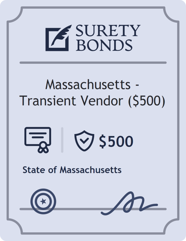 Surety bond badge for Massachusetts - Transient Vendor ($500)