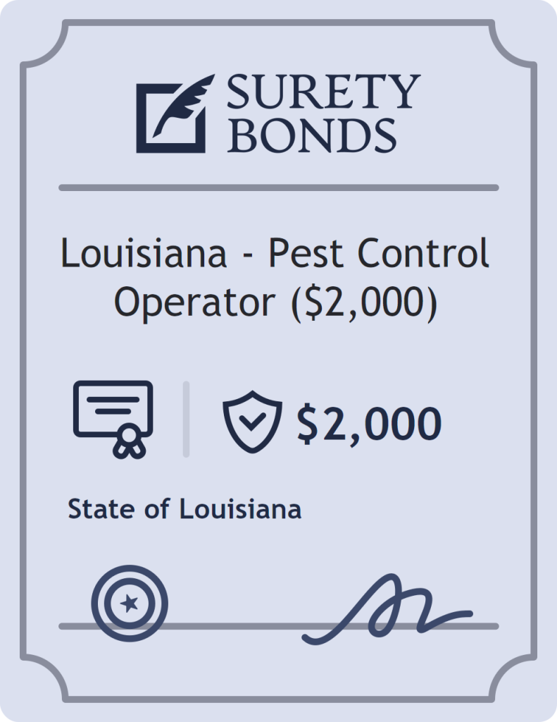 Surety bond badge for Louisiana - Pest Control Operator ($2,000)