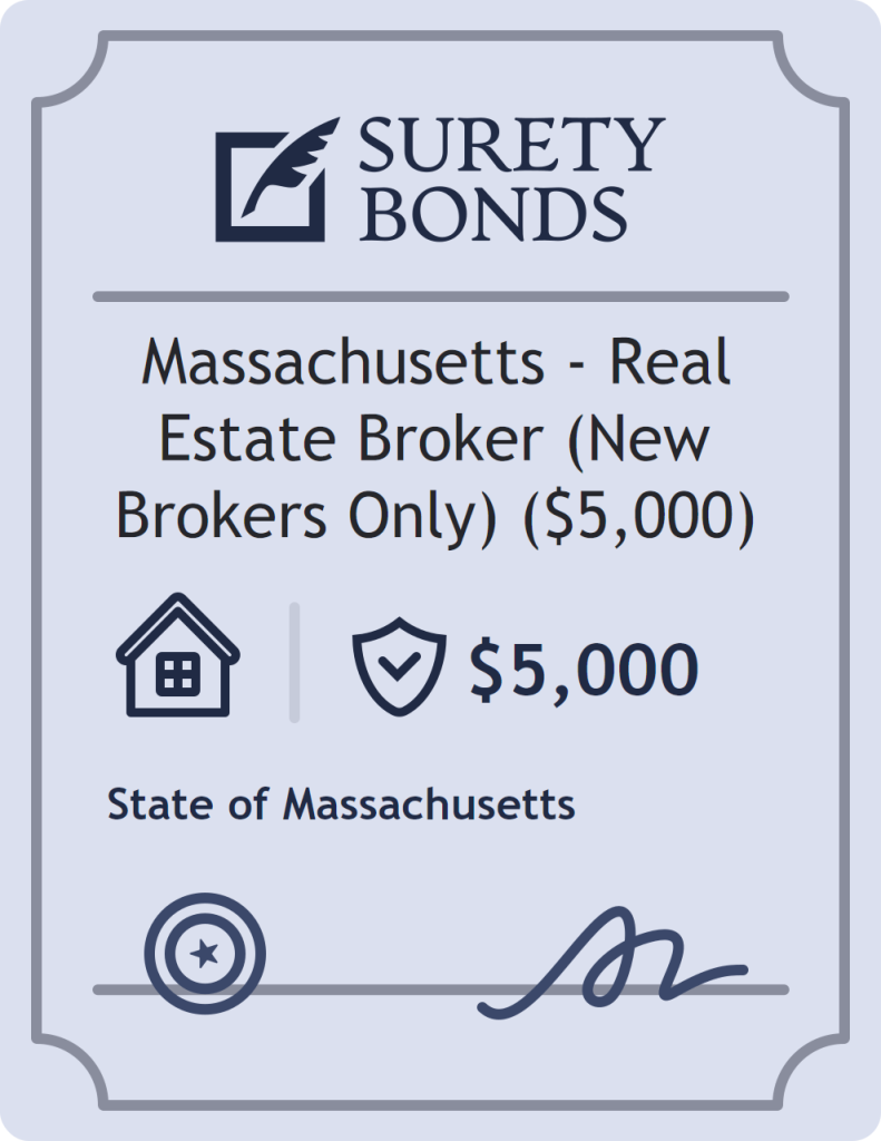 Surety bond badge for Massachusetts - Real Estate Broker (New Brokers Only) ($5,000)