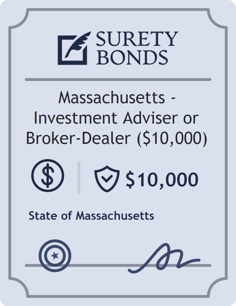 Surety bond badge for Massachusetts - Investment Adviser or Broker-Dealer ($10,000)