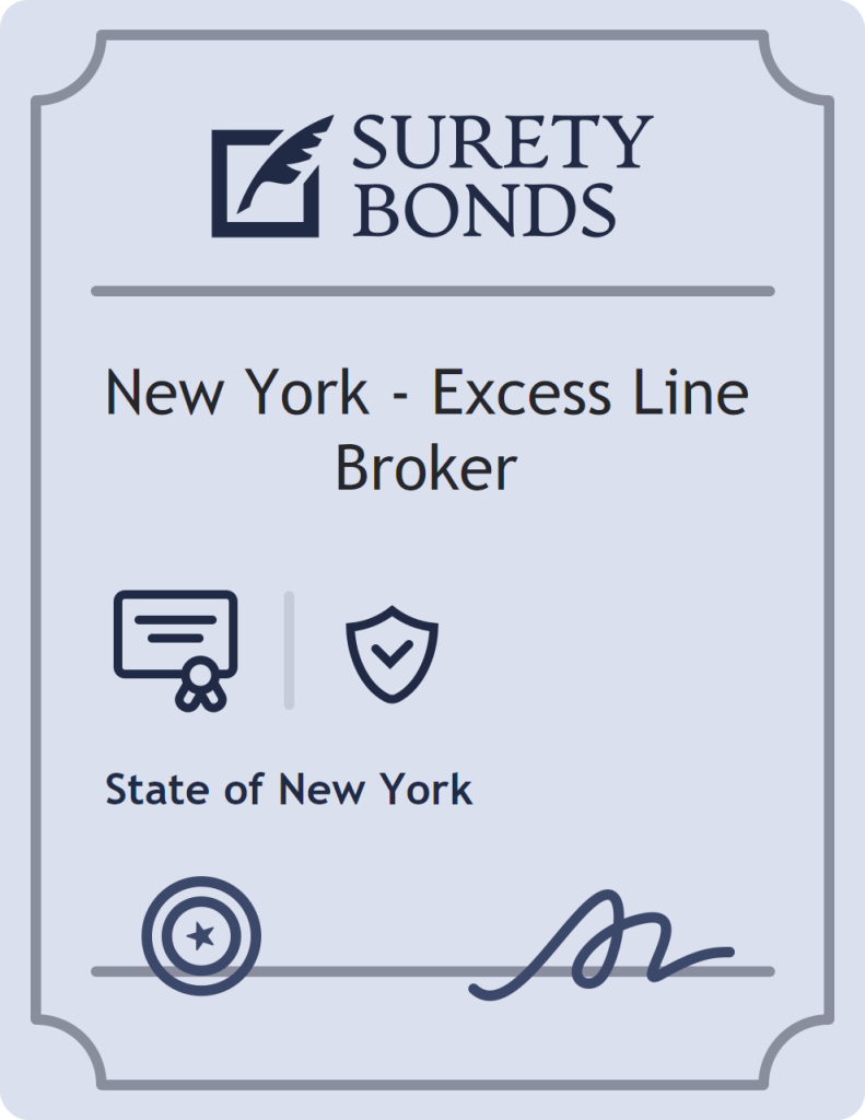 Surety bond badge for New York - Excess Line Broker