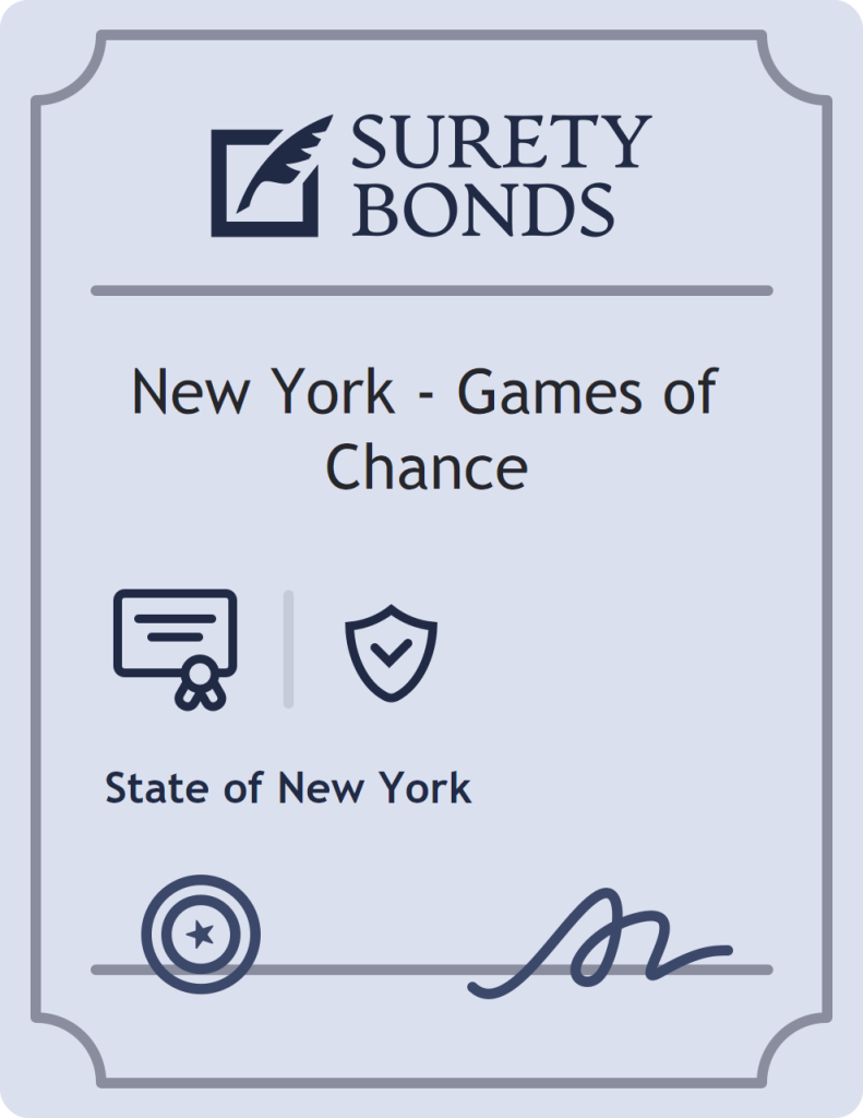 Surety bond badge for New York - Games of Chance