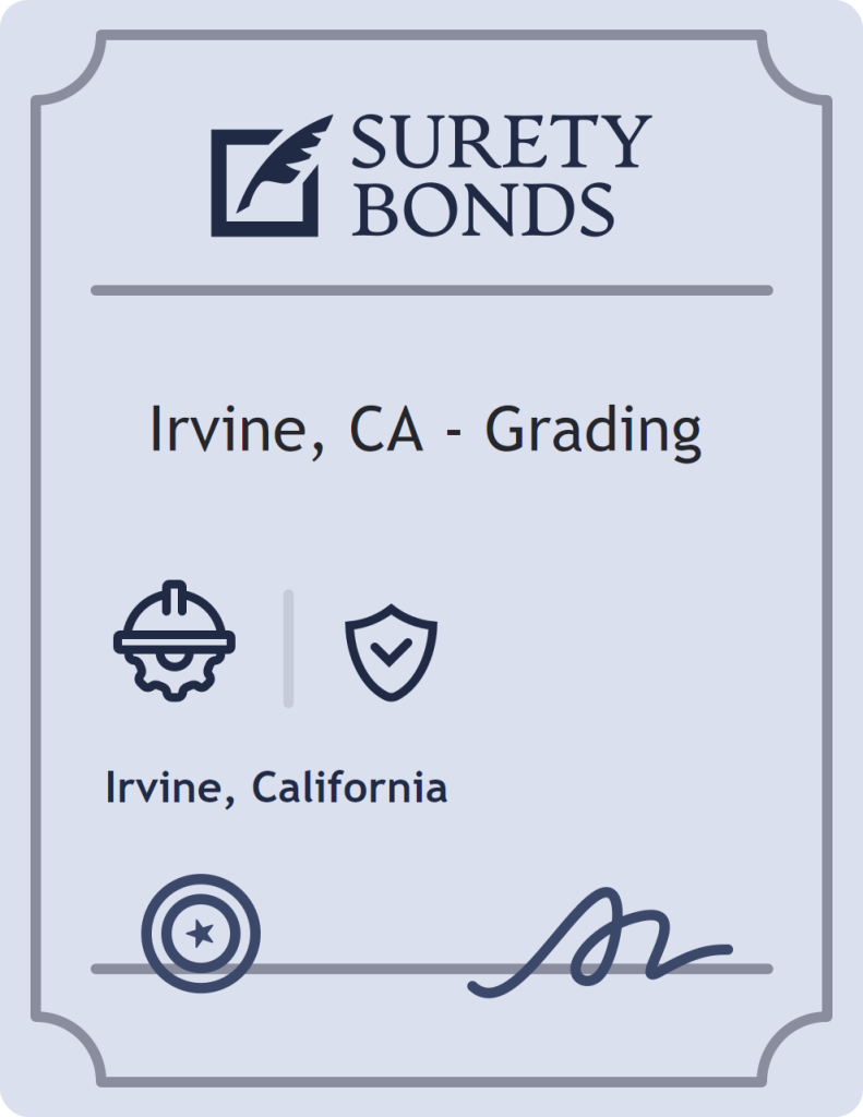 Surety bond badge for Irvine, CA - Grading