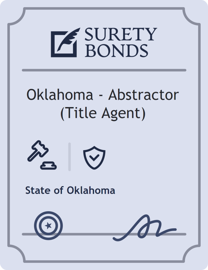 Surety bond badge for Oklahoma - Abstractor (Title Agent)