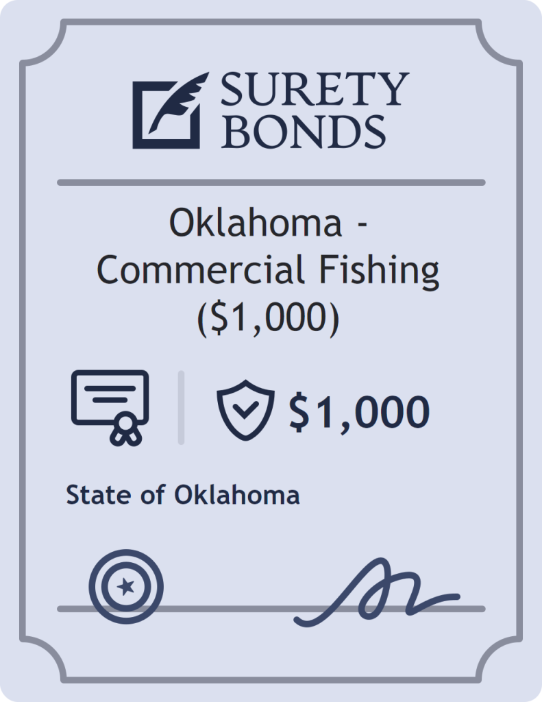 Surety bond badge for Oklahoma - Commercial Fishing ($1,000)