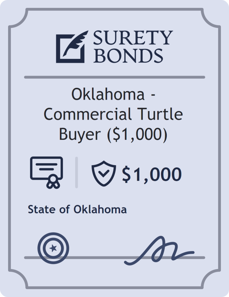 Surety bond badge for Oklahoma - Commercial Turtle Buyer ($1,000)
