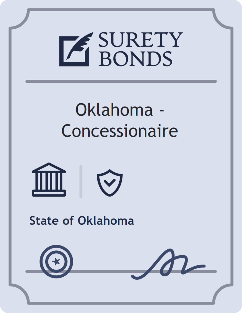 Surety bond badge for Oklahoma - Concessionaire