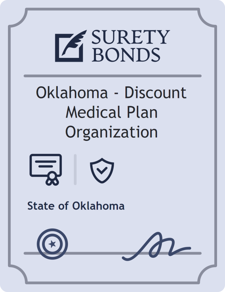 Surety bond badge for Oklahoma - Discount Medical Plan Organization