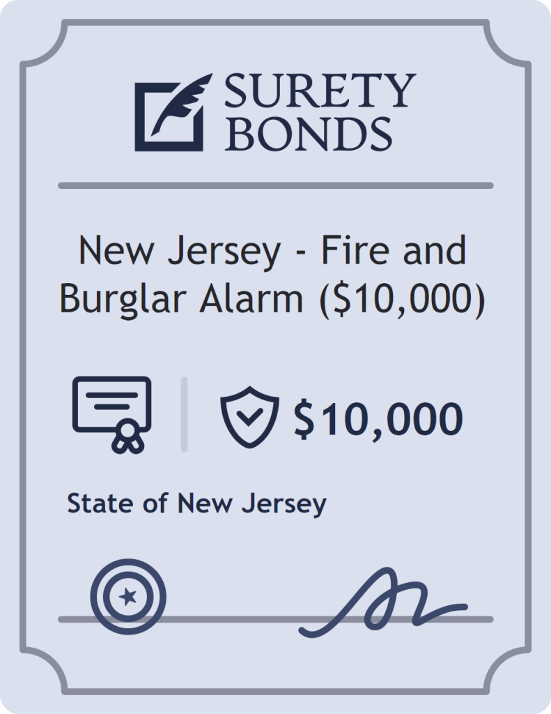 Surety bond badge for New Jersey - Fire and Burglar Alarm ($10,000)