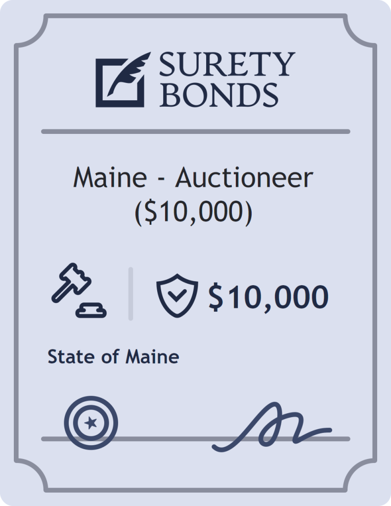 Surety bond badge for Maine - Auctioneer ($10,000)