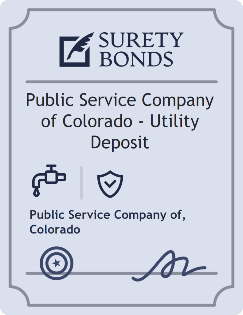 Surety bond badge for Public Service Company of Colorado - Utility Deposit
