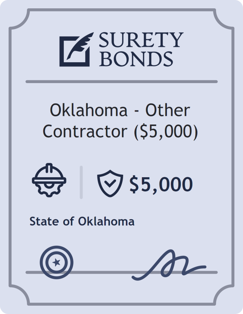 Surety bond badge for Oklahoma - Other Contractor ($5,000)