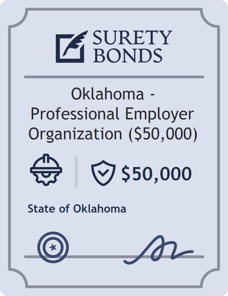 Surety bond badge for Oklahoma - Professional Employer Organization ($50,000)