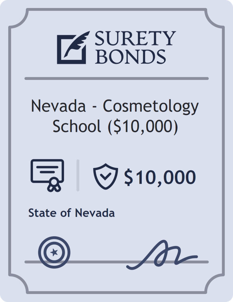 Surety bond badge for Nevada - Cosmetology School ($10,000)