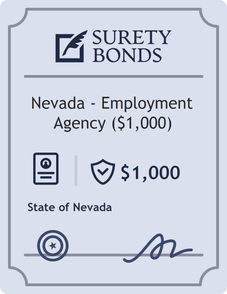 Surety bond badge for Nevada - Employment Agency ($1,000)
