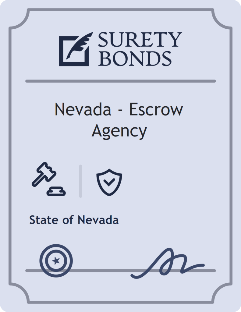 Surety bond badge for Nevada - Escrow Agency