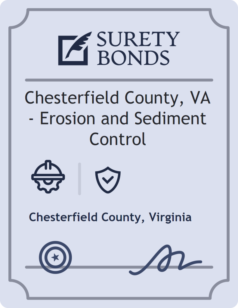 Surety bond badge for Chesterfield County, VA - Erosion and Sediment Control