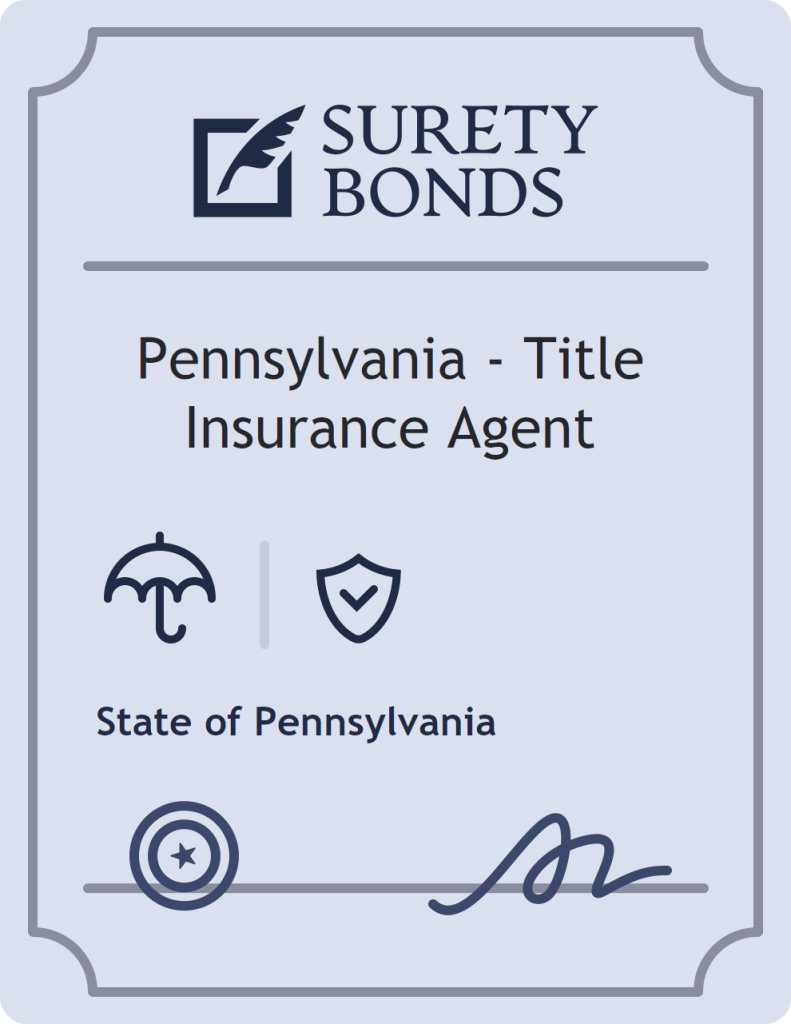 Surety bond badge for Pennsylvania - Title Insurance Agent