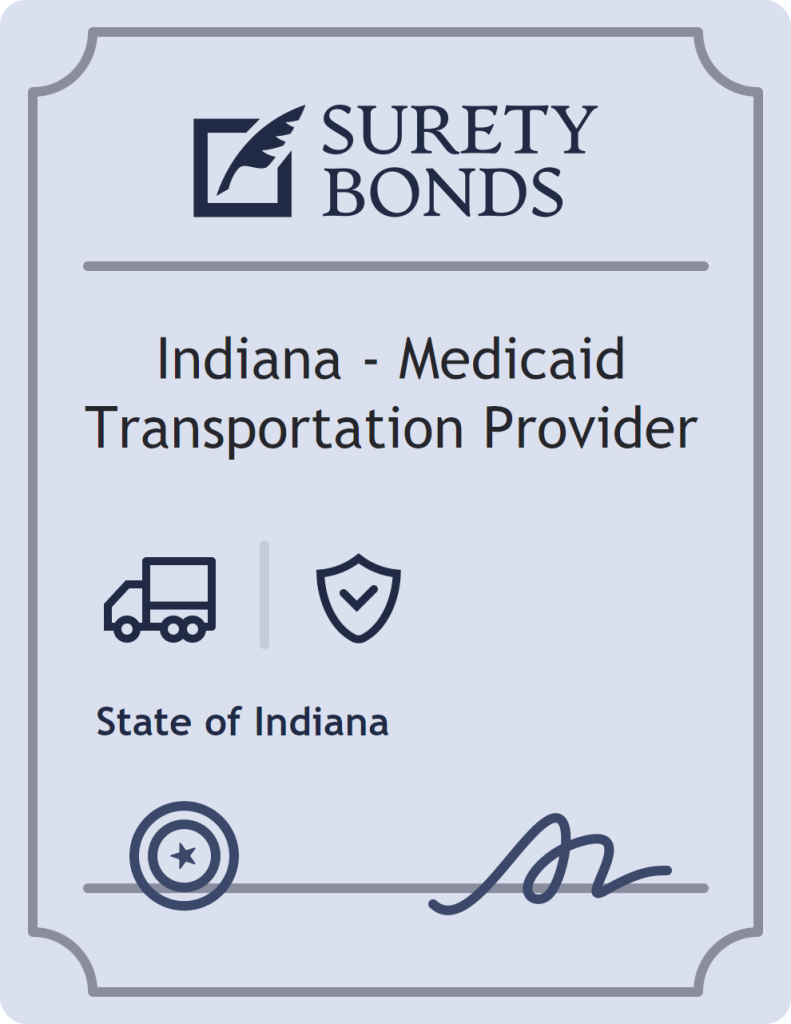 Surety bond badge for Indiana - Medicaid Transportation Provider