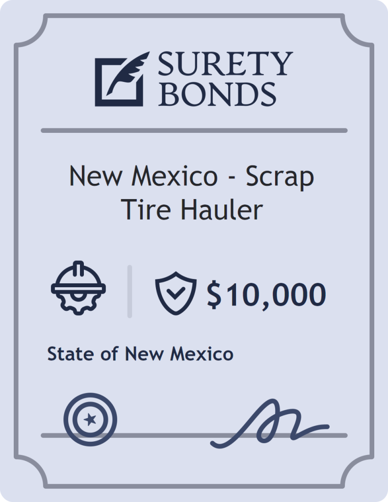 Surety bond badge for New Mexico - Scrap Tire Hauler