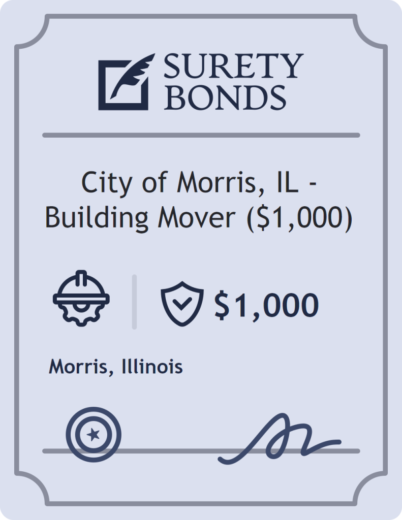 Surety bond badge for City of Morris, IL - Building Mover ($1,000)