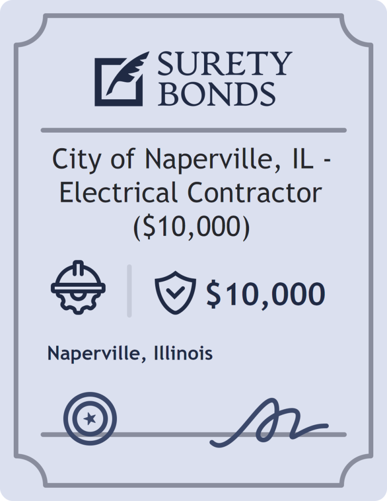 Surety bond badge for City of Naperville, IL - Electrical Contractor ($10,000)