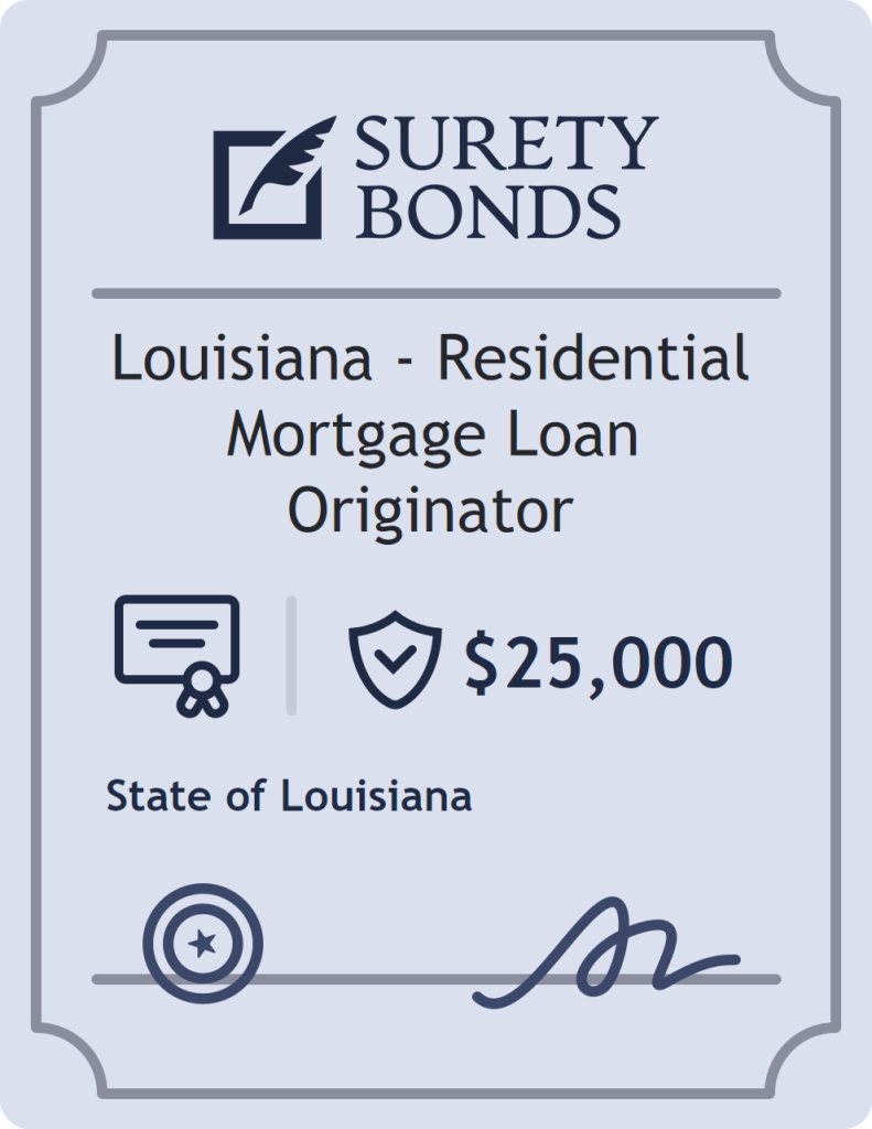 Surety bond badge for Louisiana - Residential Mortgage Loan Originator