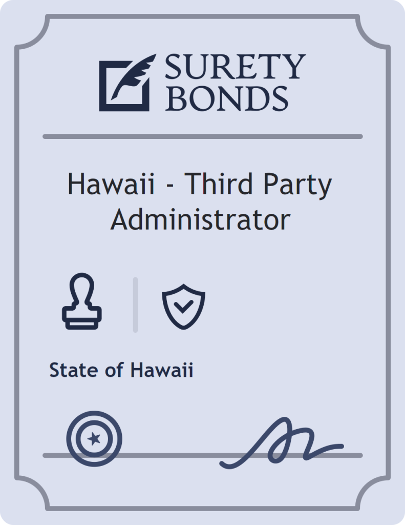 Surety bond badge for Hawaii - Third Party Administrator