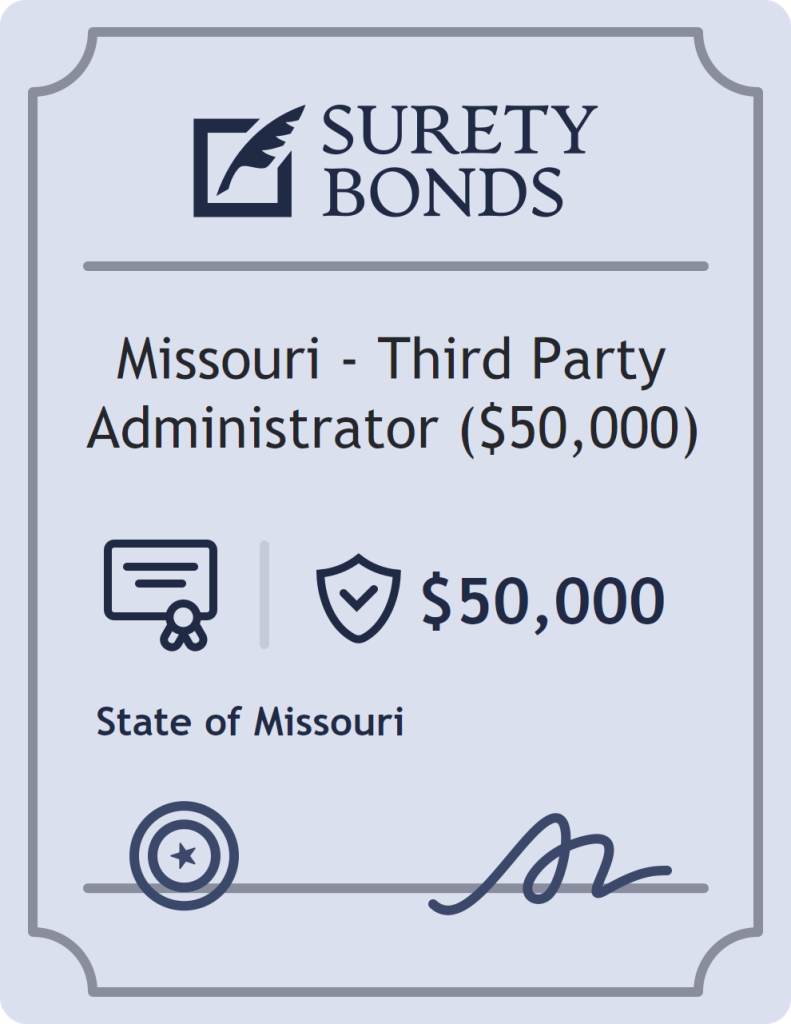 Surety bond badge for Missouri - Third Party Administrator ($50,000)