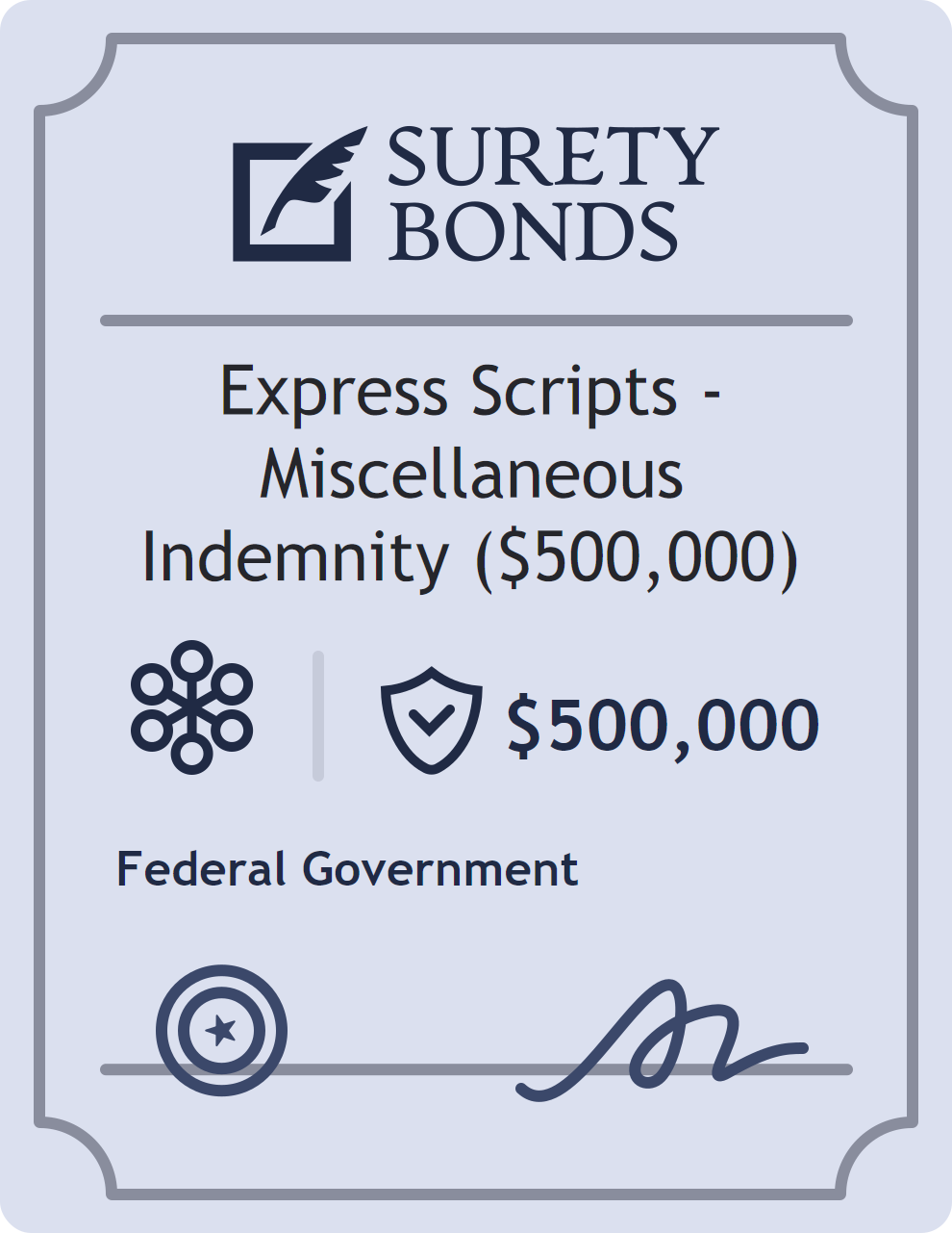 Surety bond badge for Express Scripts - Miscellaneous Indemnity ($500,000)