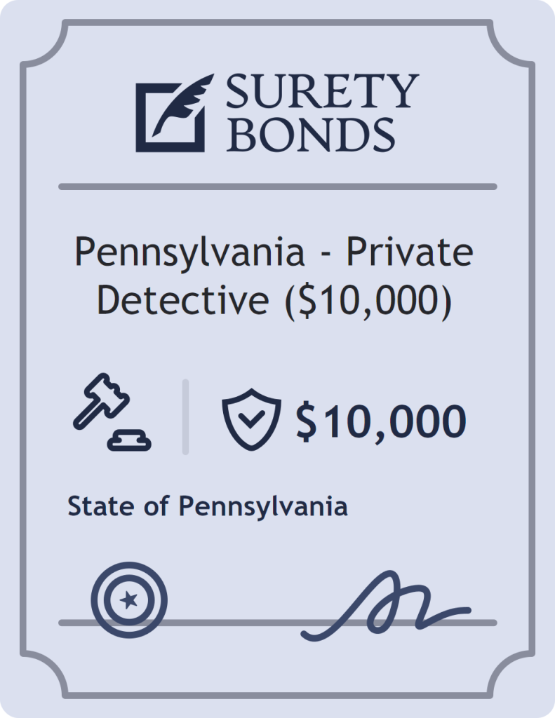 Surety bond badge for Pennsylvania - Private Detective ($10,000)