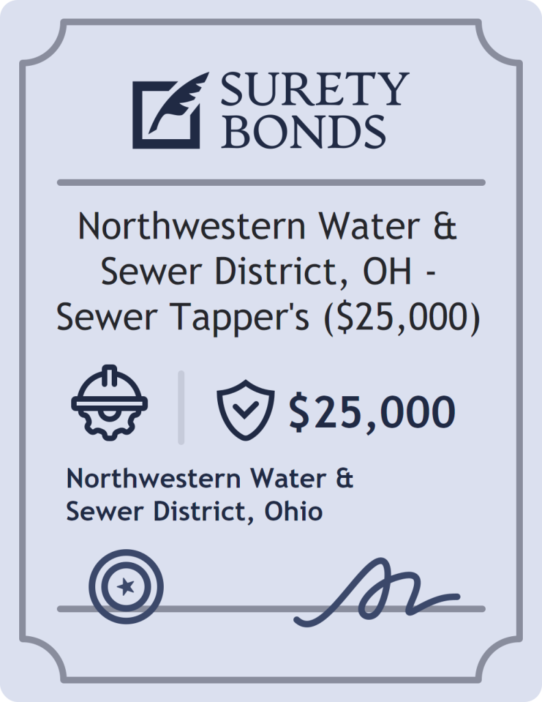 Surety bond badge for Northwestern Water & Sewer District, OH - Sewer Tapper's ($25,000)