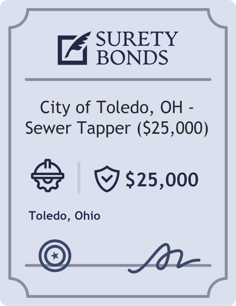 Surety bond badge for City of Toledo, OH - Sewer Tapper ($25,000)