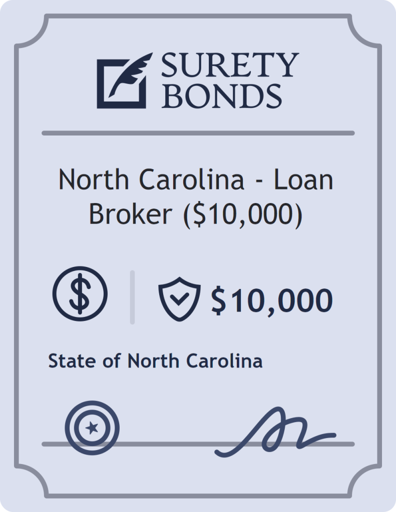 Surety bond badge for North Carolina - Loan Broker ($10,000)