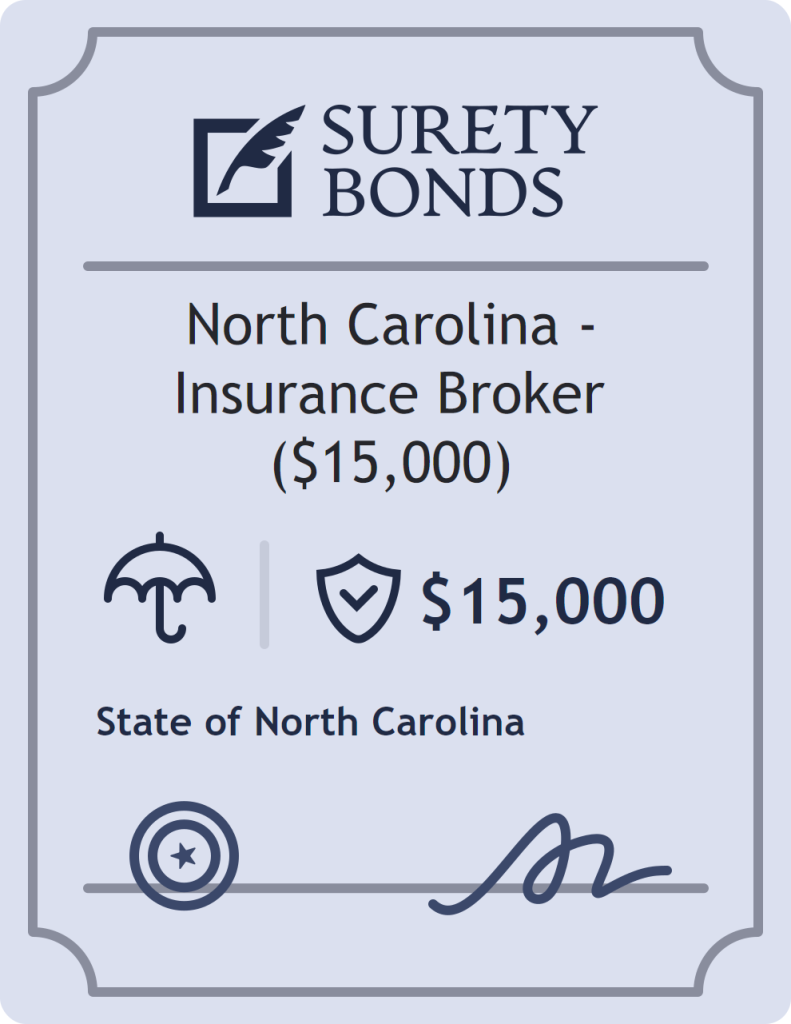 Surety bond badge for North Carolina - Insurance Broker ($15,000)