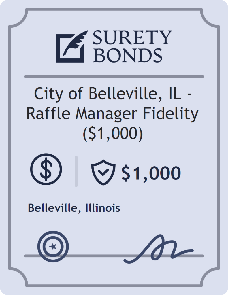 Surety bond badge for City of Belleville, IL - Raffle Manager Fidelity ($1,000)
