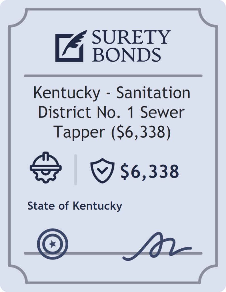 Surety bond badge for Kentucky - Sanitation District No. 1 Sewer Tapper ($6,338)