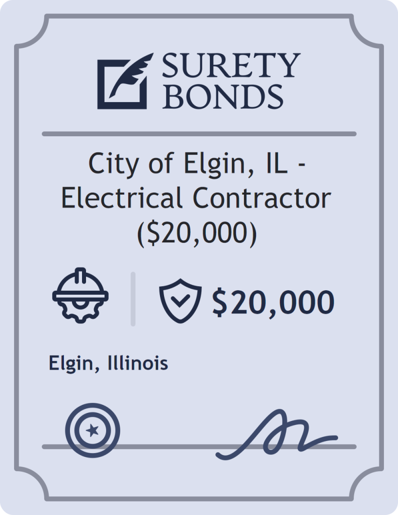 Surety bond badge for City of Elgin, IL - Electrical Contractor ($20,000)