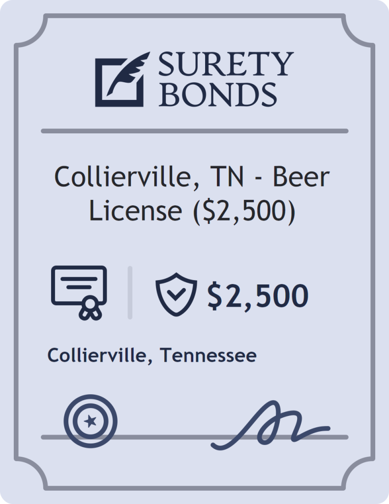Surety bond badge for Collierville, TN - Beer License ($2,500)