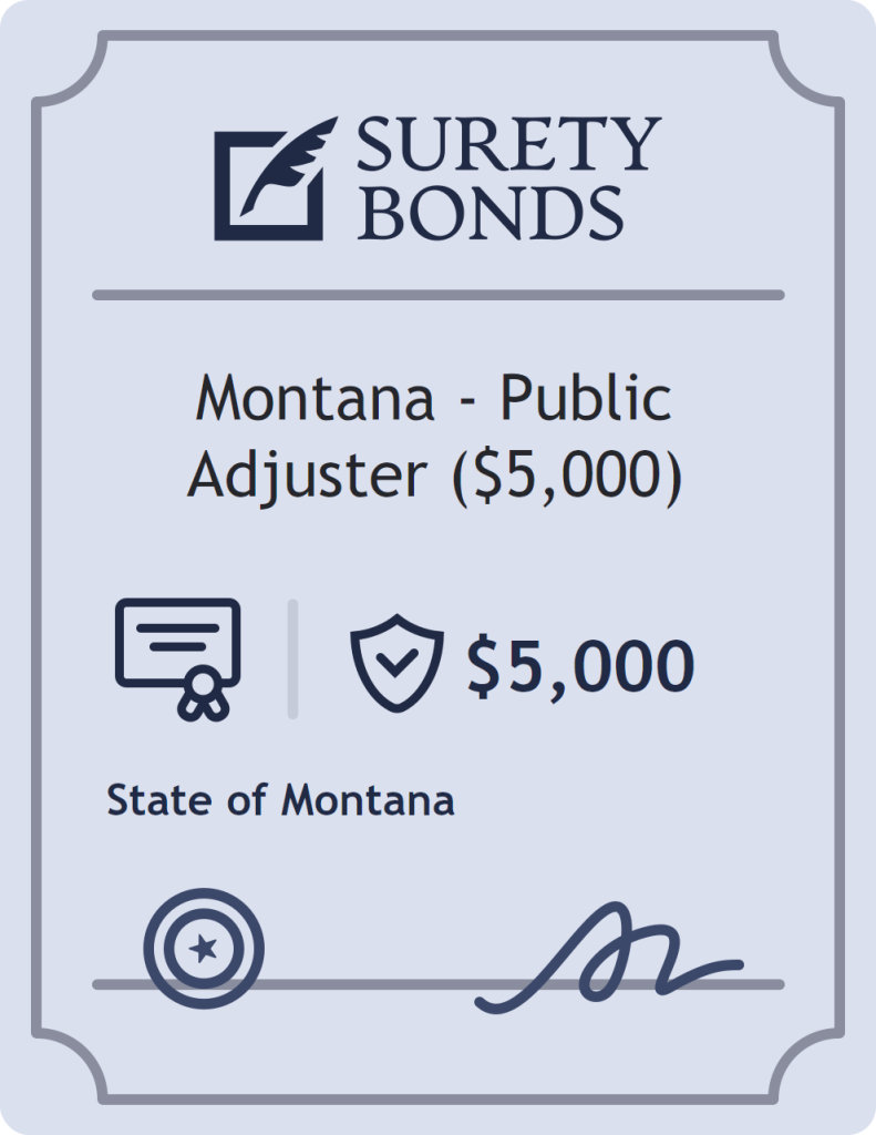 Surety bond badge for Montana - Public Adjuster ($5,000)